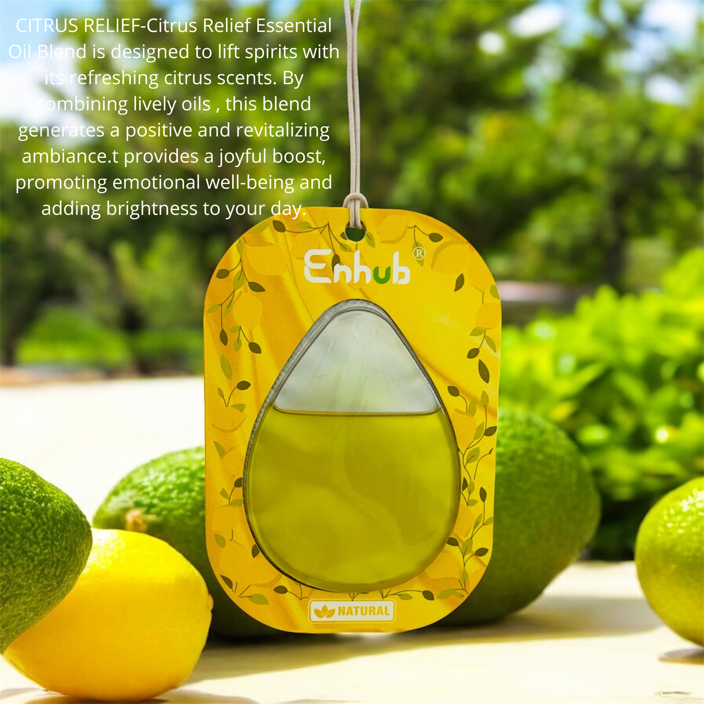 Natural car fragrance|100% Plant based|Blend of pure essential oil| pack of 3 month|CITRUS RELIEF