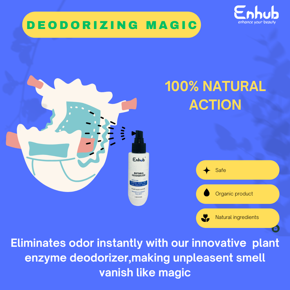 Natural deodorizer for diaper,shoe,pet,toilet,foot,garbage,food waste etc | first in india |