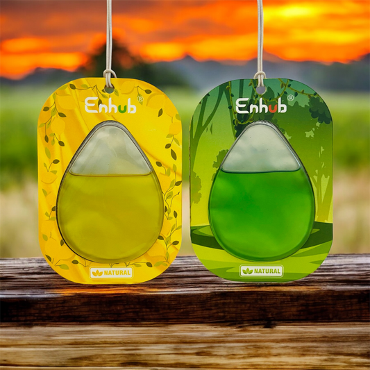 Natural car fragrance|100% Plant based|Blend of pure essential oil|Assorted pack of 2|CITRUS RELIEF AND FOREST