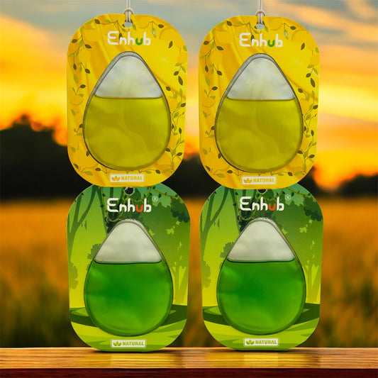 Natural car fragrance|100% Plant based|Blend of pure essential oil|Assorted pack of 4|CITRUS RELIEF AND FOREST